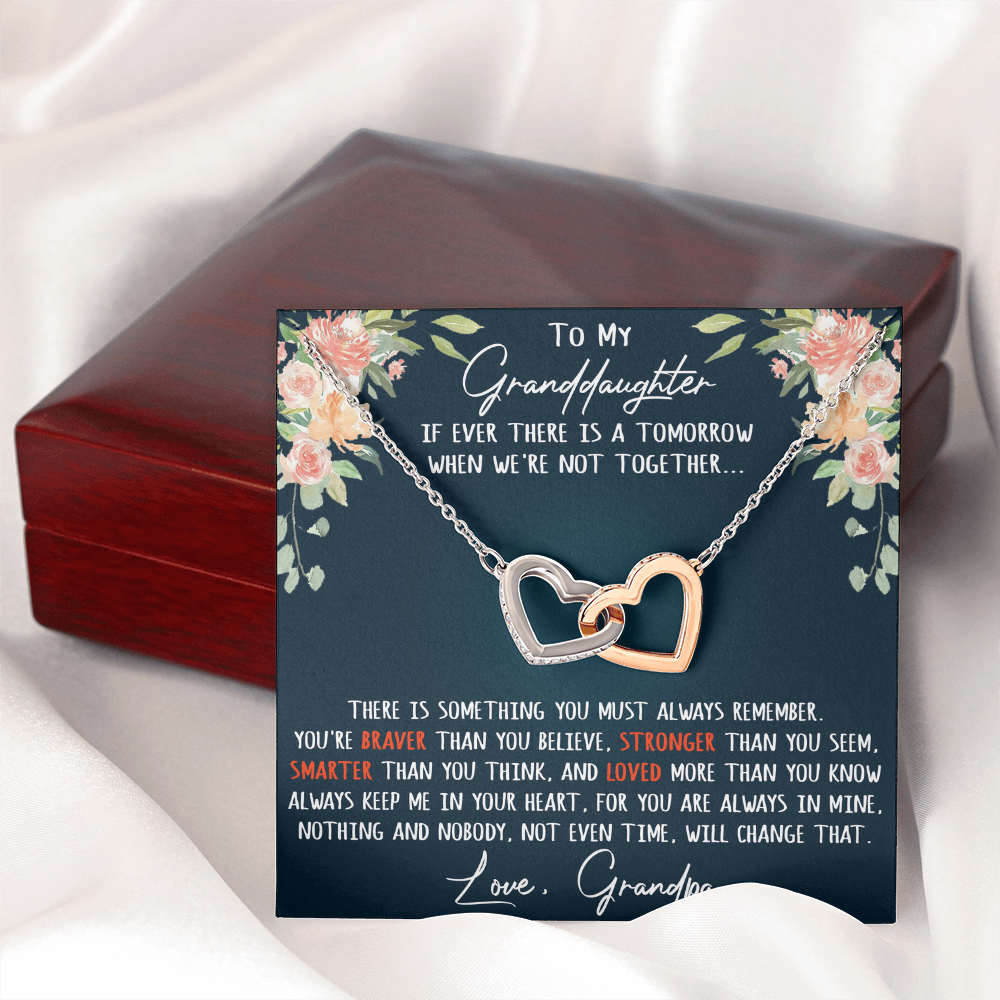 Gift For My Granddaughter Interlock Joined Heart Necklace From Grandpa, Granddad (133550569377)