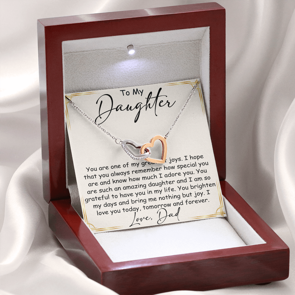 Interlocking Hearts Necklace – Meaningful  Daughter Gift – Dad Papa Father Family Bond Jewelry