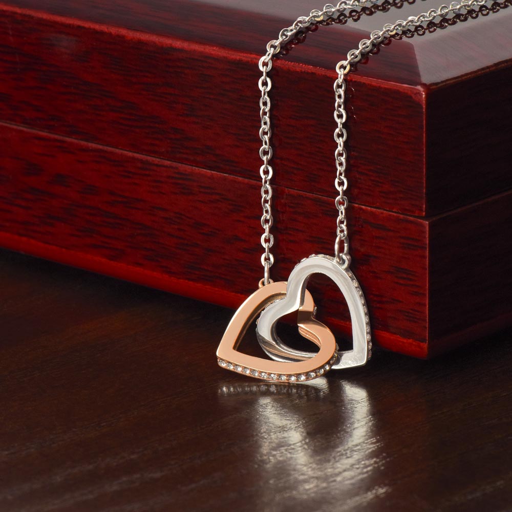 Interlocking Hearts Necklace Gift for Wife from Husband, To My Soulmate Wedding Anniversary Gift, Surprise Your Lover Gift on Special Occasions