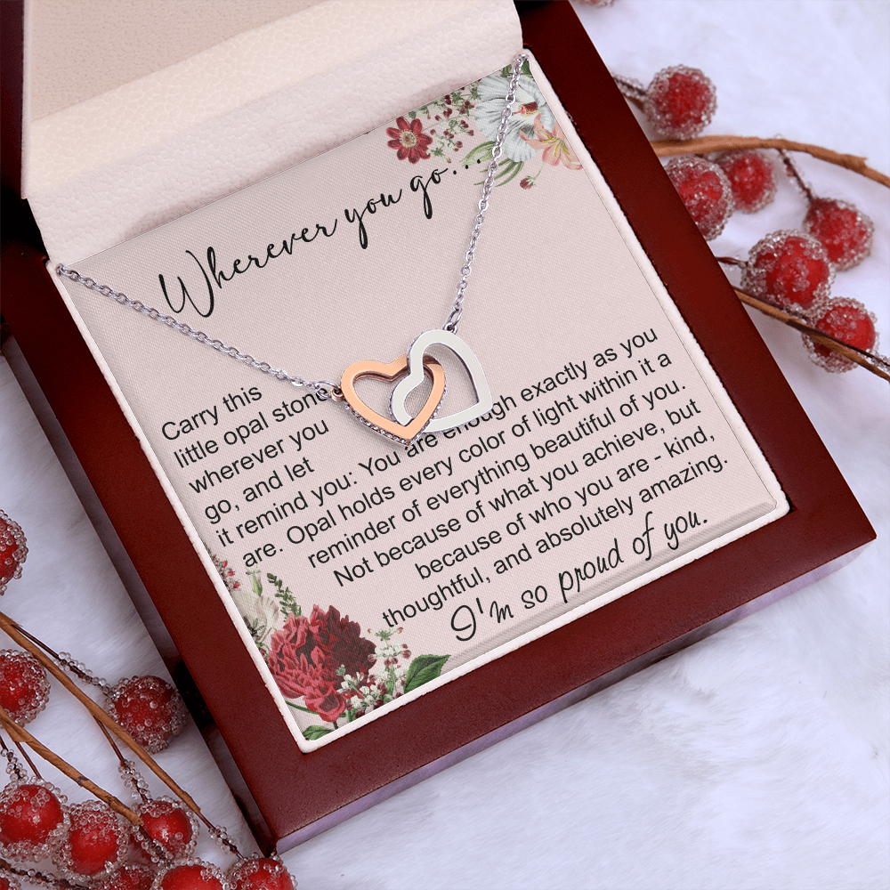 Long Distance Sister Interlocking Hearts Necklace - Unique Gift for Big & Little Sister