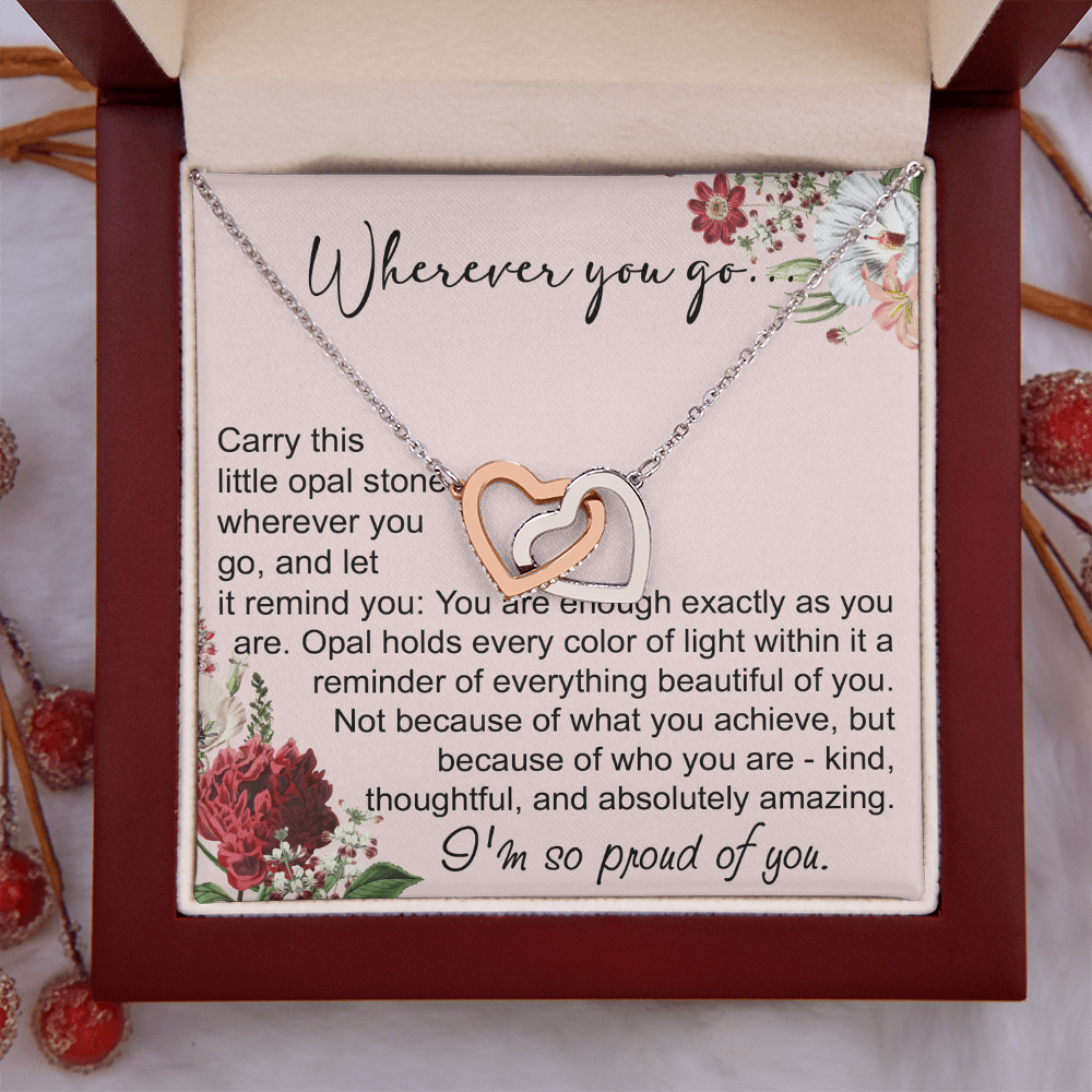 Long Distance Sister Interlocking Hearts Necklace - Unique Gift for Big & Little Sister