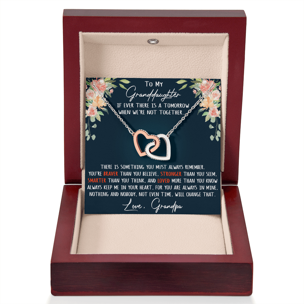 Gift For My Granddaughter Interlock Joined Heart Necklace From Grandpa, Granddad (133550569377)