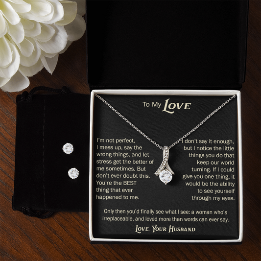 Alluring Beauty Necklace for Wife From Husband, Anniversary Jewelry, Christmas Birthday Present for Her, To My Soulmate Gift