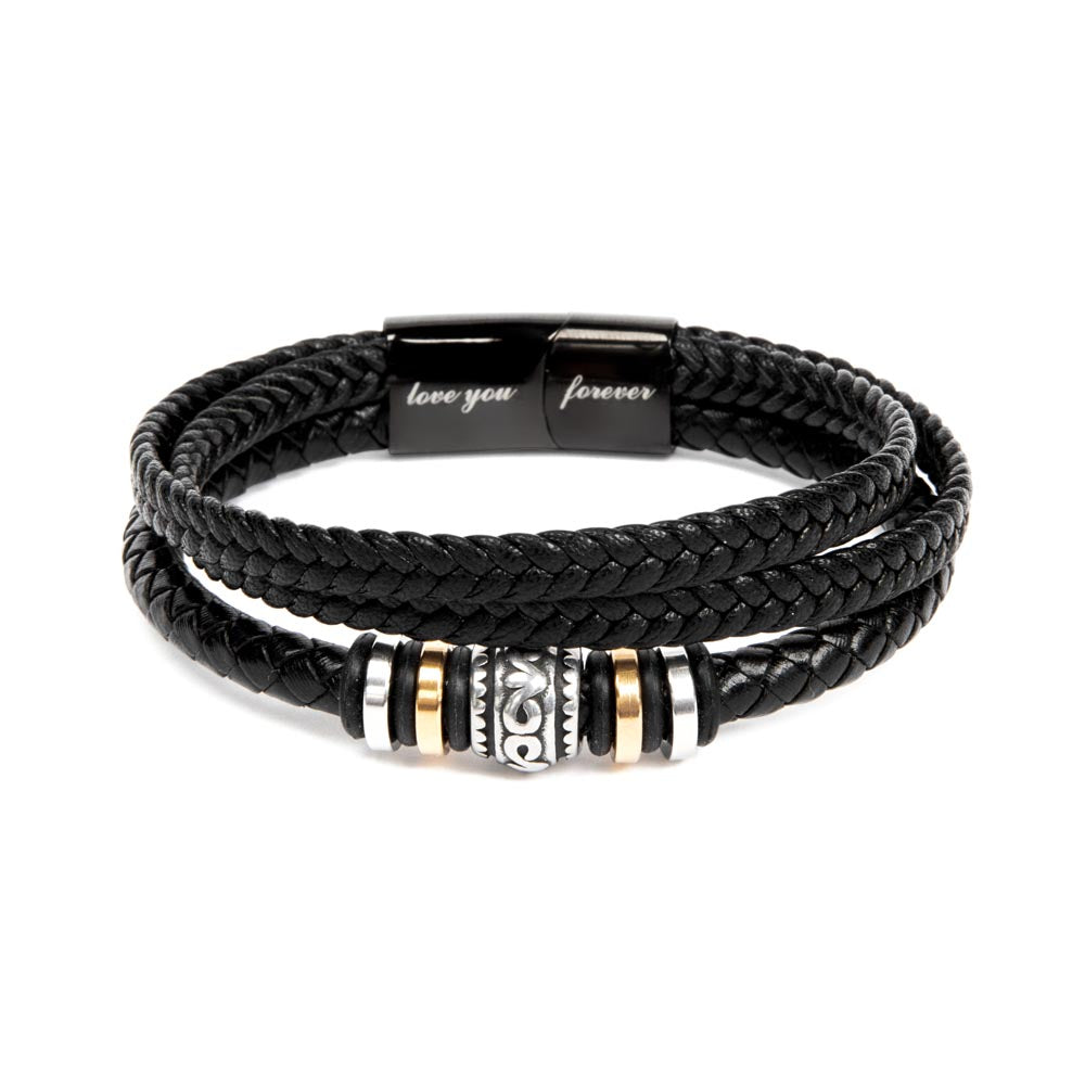 To My Man Soulmate Gift - Men's "Love You Forever" Bracelet For Husband