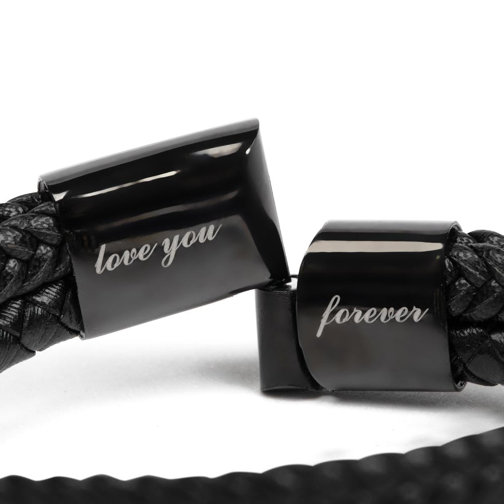 To My Man Soulmate Gift - Men's "Love You Forever" Bracelet For Husband