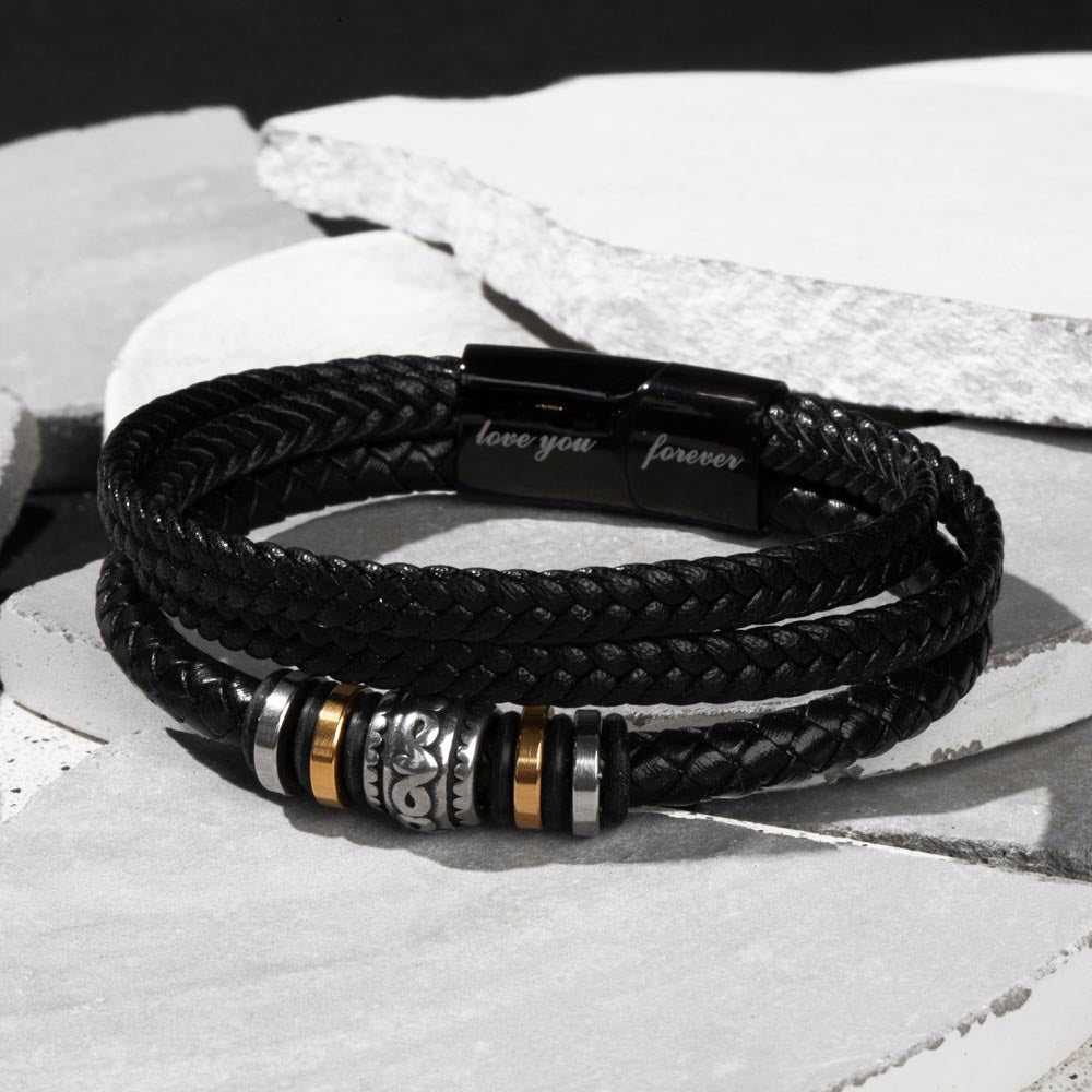 To My Man Soulmate Gift - Men's "Love You Forever" Bracelet For Husband