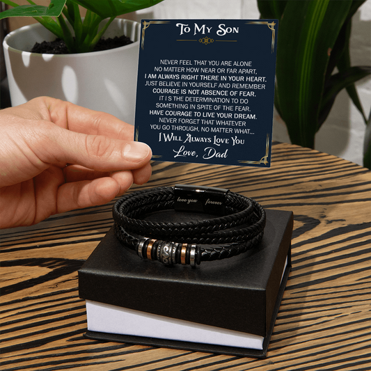 "Love You Forever" Bracelet for Son from Dad, Gift for Son on His Birthday, Grown Up Son Bracelet Gift