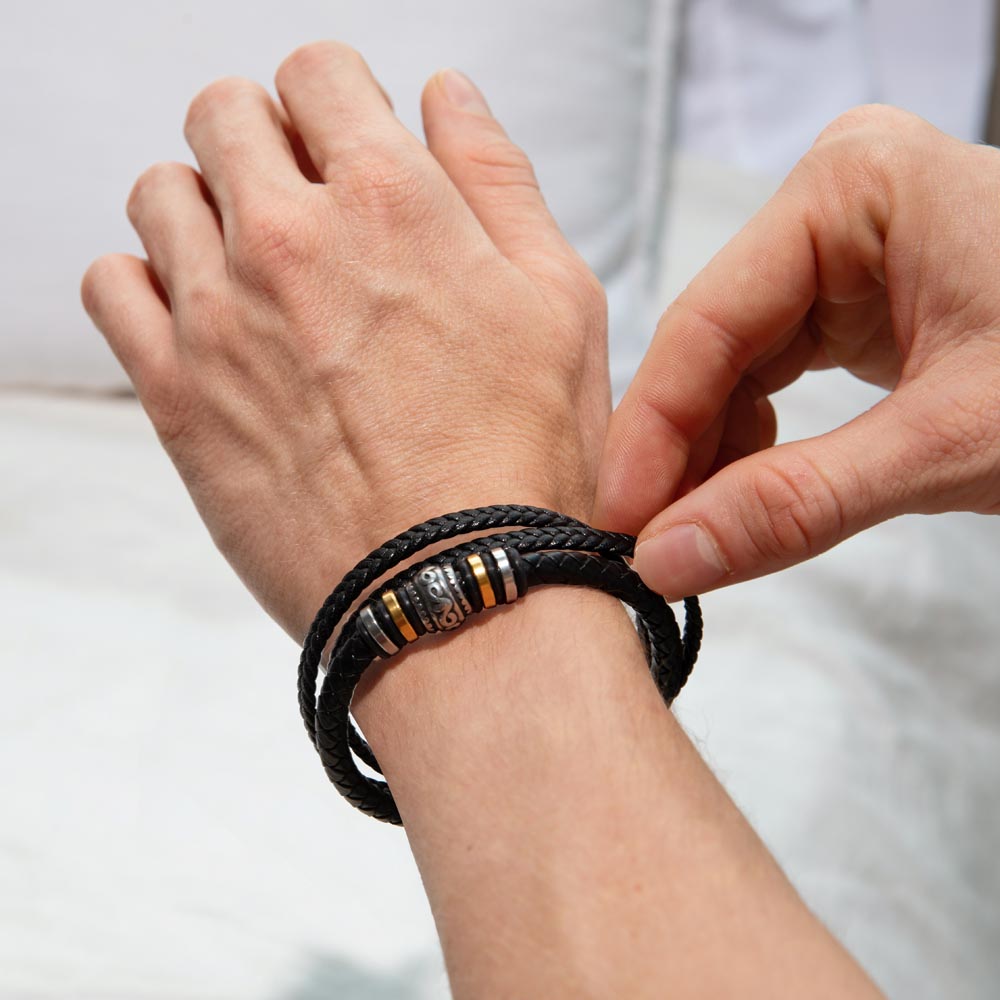 To My Man Soulmate Gift - Men's "Love You Forever" Bracelet For Husband