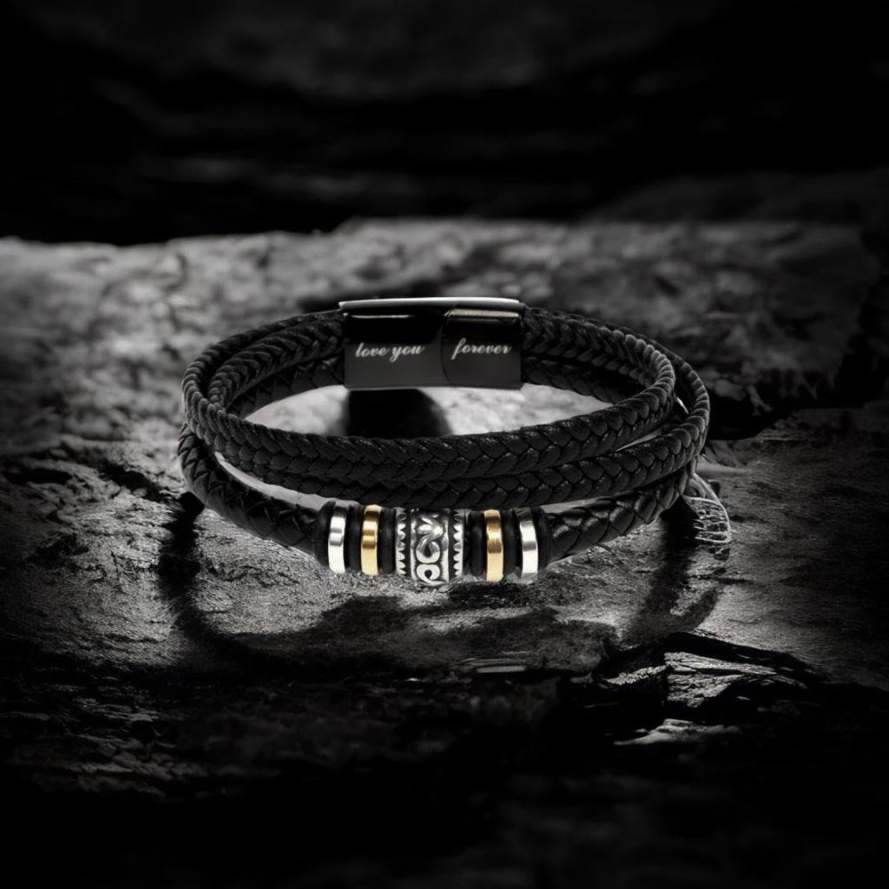 To My Man Soulmate Gift - Men's "Love You Forever" Bracelet For Husband