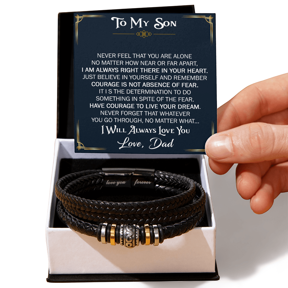 "Love You Forever" Bracelet for Son from Dad, Gift for Son on His Birthday, Grown Up Son Bracelet Gift