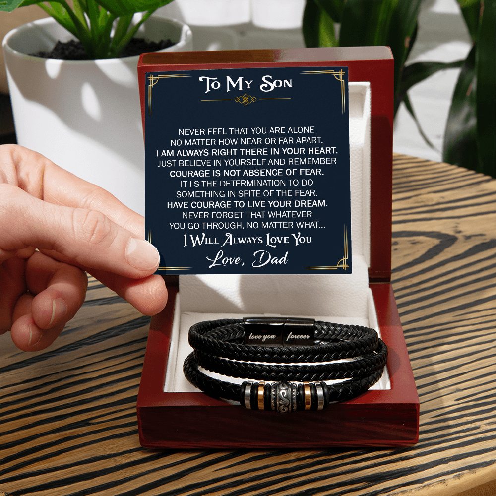 "Love You Forever" Bracelet for Son from Dad, Gift for Son on His Birthday, Grown Up Son Bracelet Gift