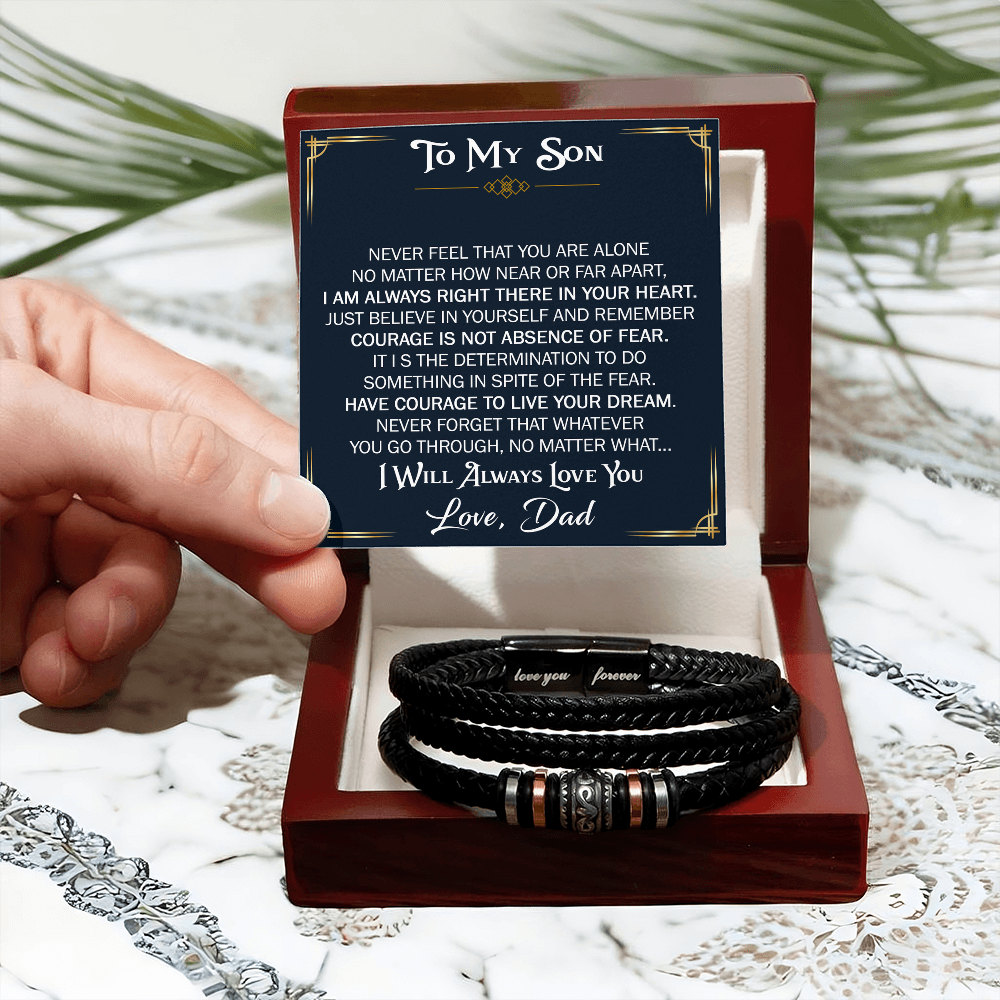 "Love You Forever" Bracelet for Son from Dad, Gift for Son on His Birthday, Grown Up Son Bracelet Gift