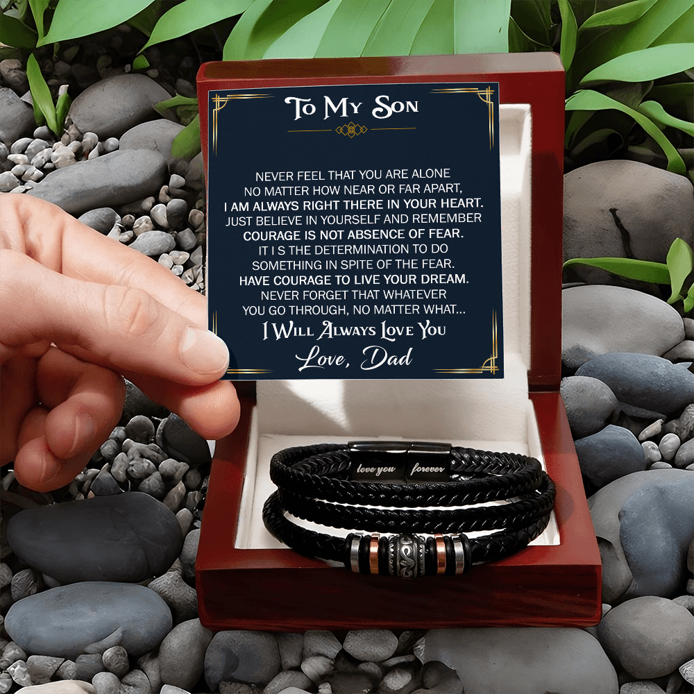 "Love You Forever" Bracelet for Son from Dad, Gift for Son on His Birthday, Grown Up Son Bracelet Gift