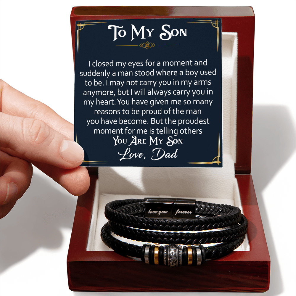 "Love You Forever" Bracelet for Son from Dad Father, Gift for Son on His Birthday, Grown Up Son Bracelet Gifts