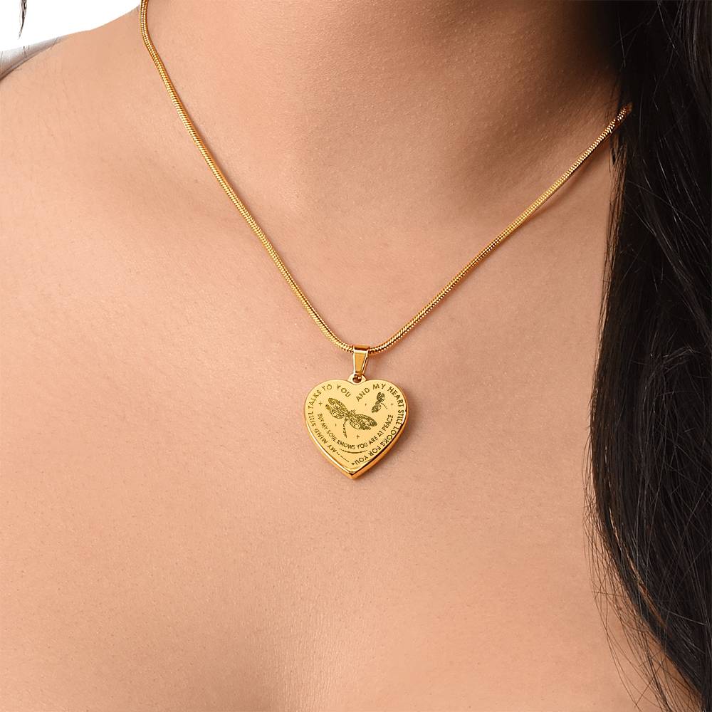 My Mind Still Talks To You, Dragonfly Gift Engraved Heart Necklace For Women Mom (134468833994)