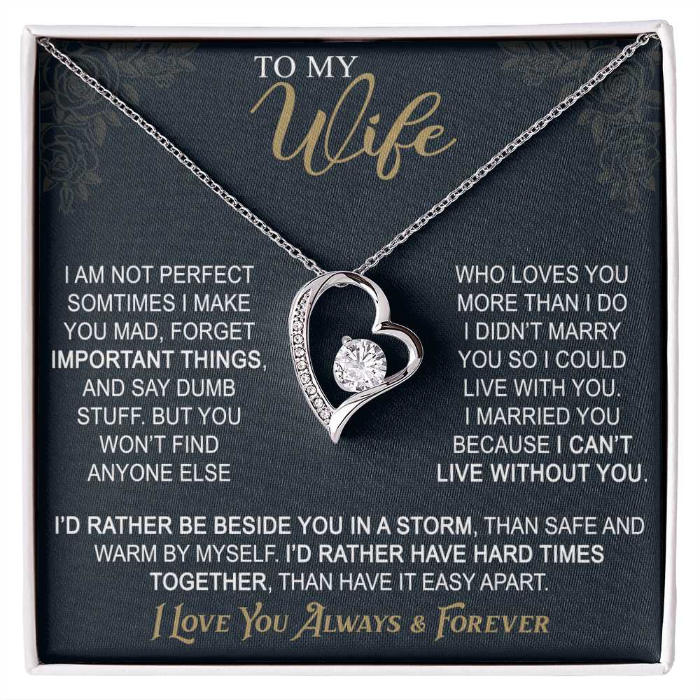 To My Wife Forever Love Necklace From Husband, Wife Gift Necklace For Women Necklace For Wife
