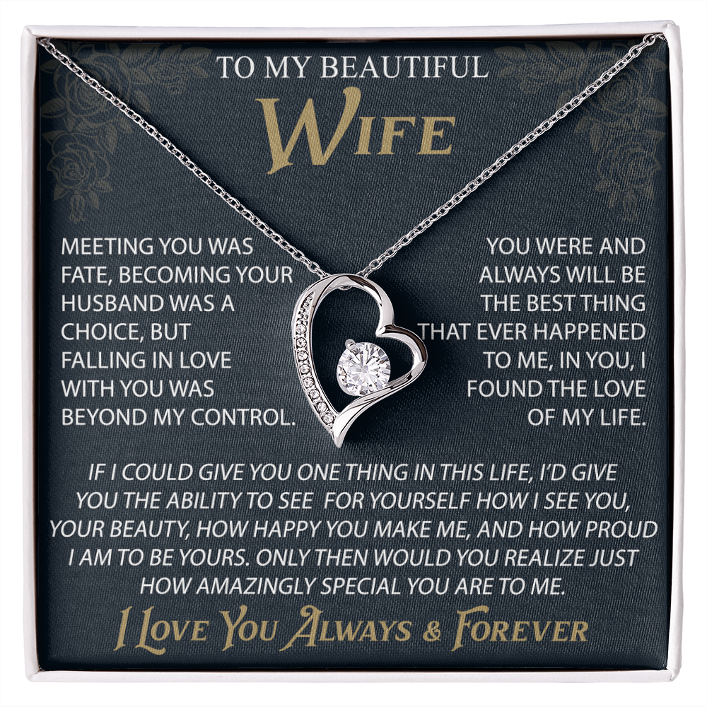To My Wife Forever Love Necklace, Christmas Gifts For Women, Anniversary Gift For Wife