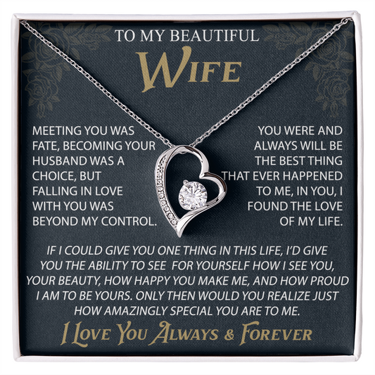 To My Wife Forever Love Necklace, Christmas Gifts For Women, Anniversary Gift For Wife