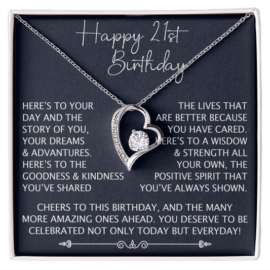 Happy Birthday to Your Daughter, Unique Forever Love Necklace Family Member Gift for Birthday Wedding Graduation Christmas