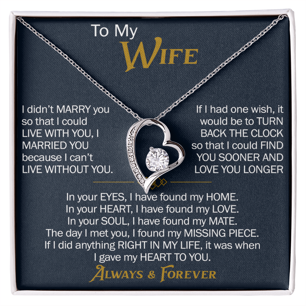 To My Wife Forever Love Necklace - Heartfelt Jewelry for Wife, Anniversary or Birthday Gift, Love Necklace