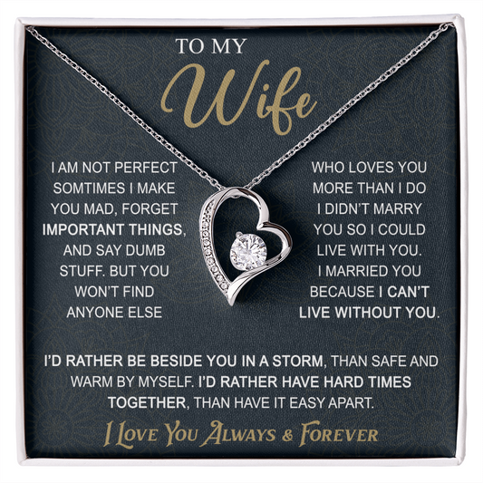To My Wife Gift from Husband - Forever Love Necklace for Soulmate - Meaningful Gift for Birthday Valentine Wedding Anniversary.