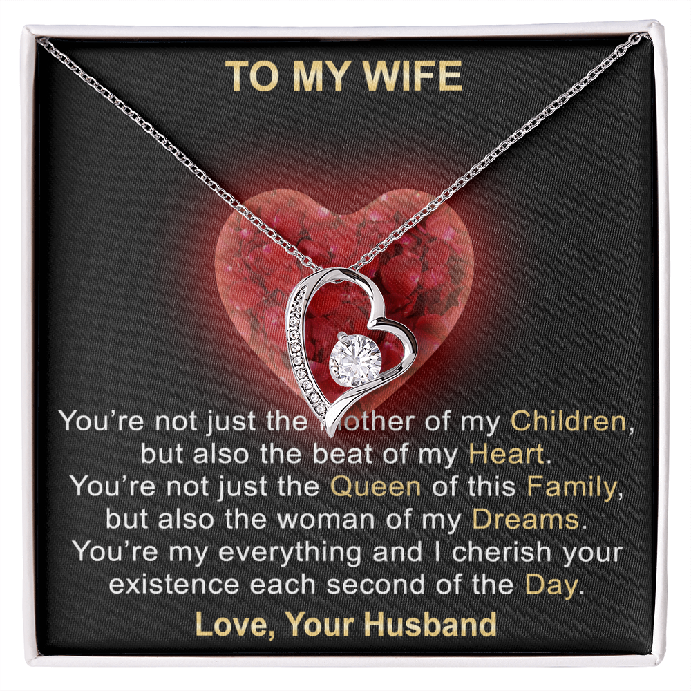 Surprise Your Wife Trending Gifts - Mother of My Children Forever Love Heart Necklace for Soulmate, Birthday, Christmas or any Special Occasion