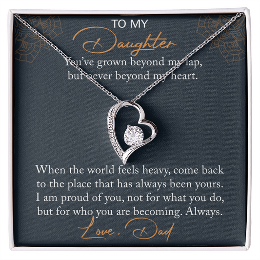 Dad To Daughter Necklace Heartfelt Birthday Gift For Adult Daughter Graduation Jewelry Wedding Keepsake Present
