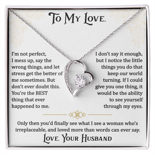 Gifts for Love, Forever Love Necklace for Wife From Husband, Anniversary Jewelry, Christmas Birthday for Her