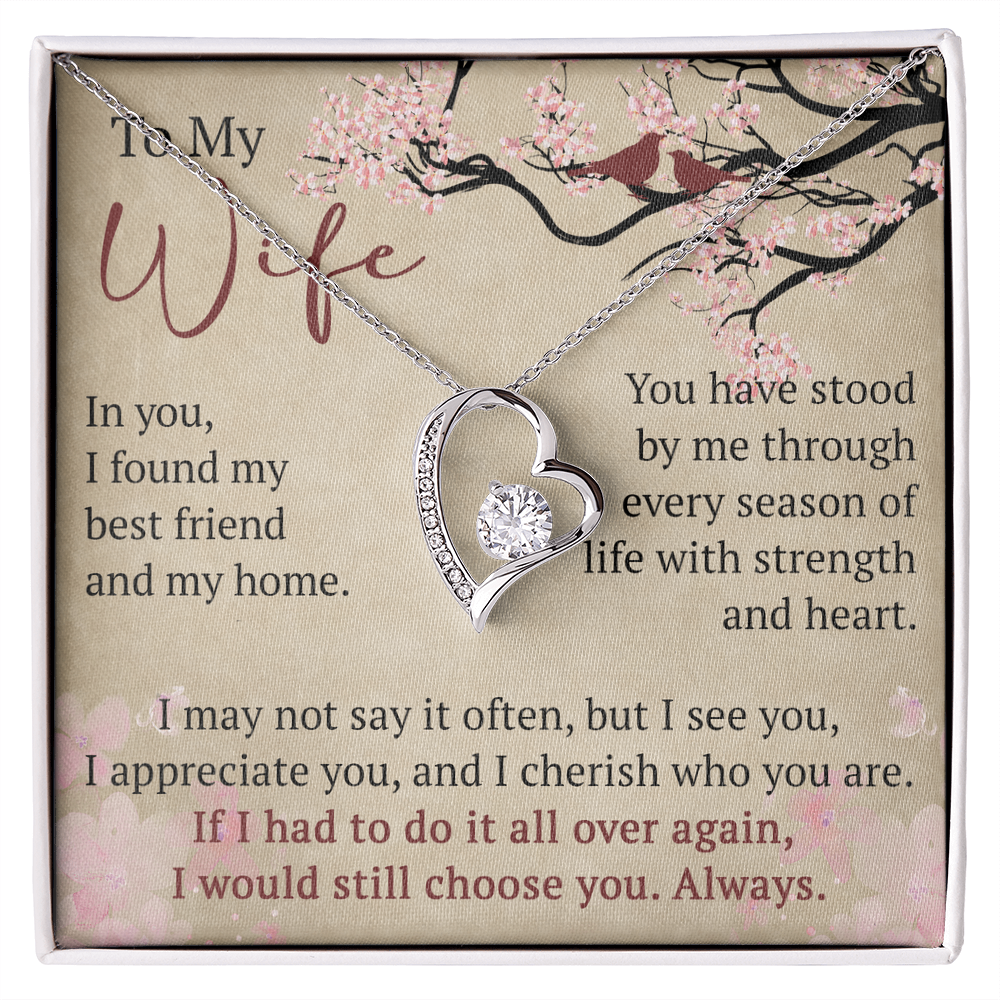 Wife Necklace Anniversary Gift Birthday Present For Her, Forever Love Necklace Romantic Keepsake from Husband