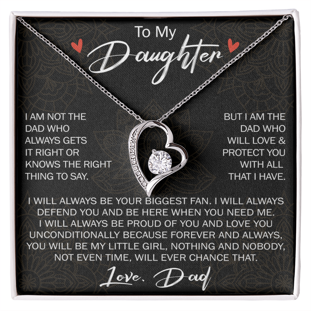 Forever Love Necklace For Loving Daughter from Dad - Unique Birthday Gift for Daughter, Graduation Gift for Little Girl