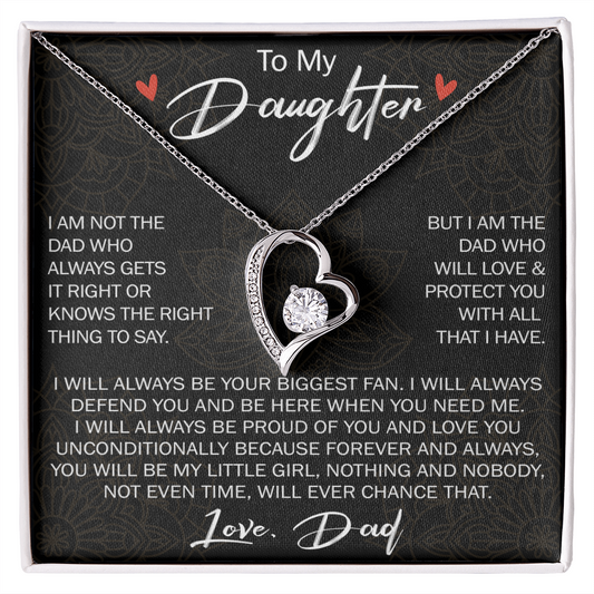 Forever Love Necklace For Loving Daughter from Dad - Unique Birthday Gift for Daughter, Graduation Gift for Little Girl