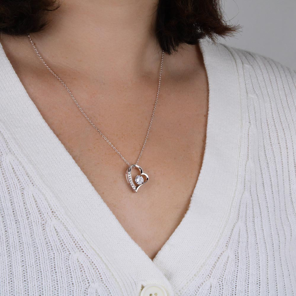 To My Bonus Daughter Forever Love Heart necklace - Birthday Xmas Gift from Bonus Mom Dad