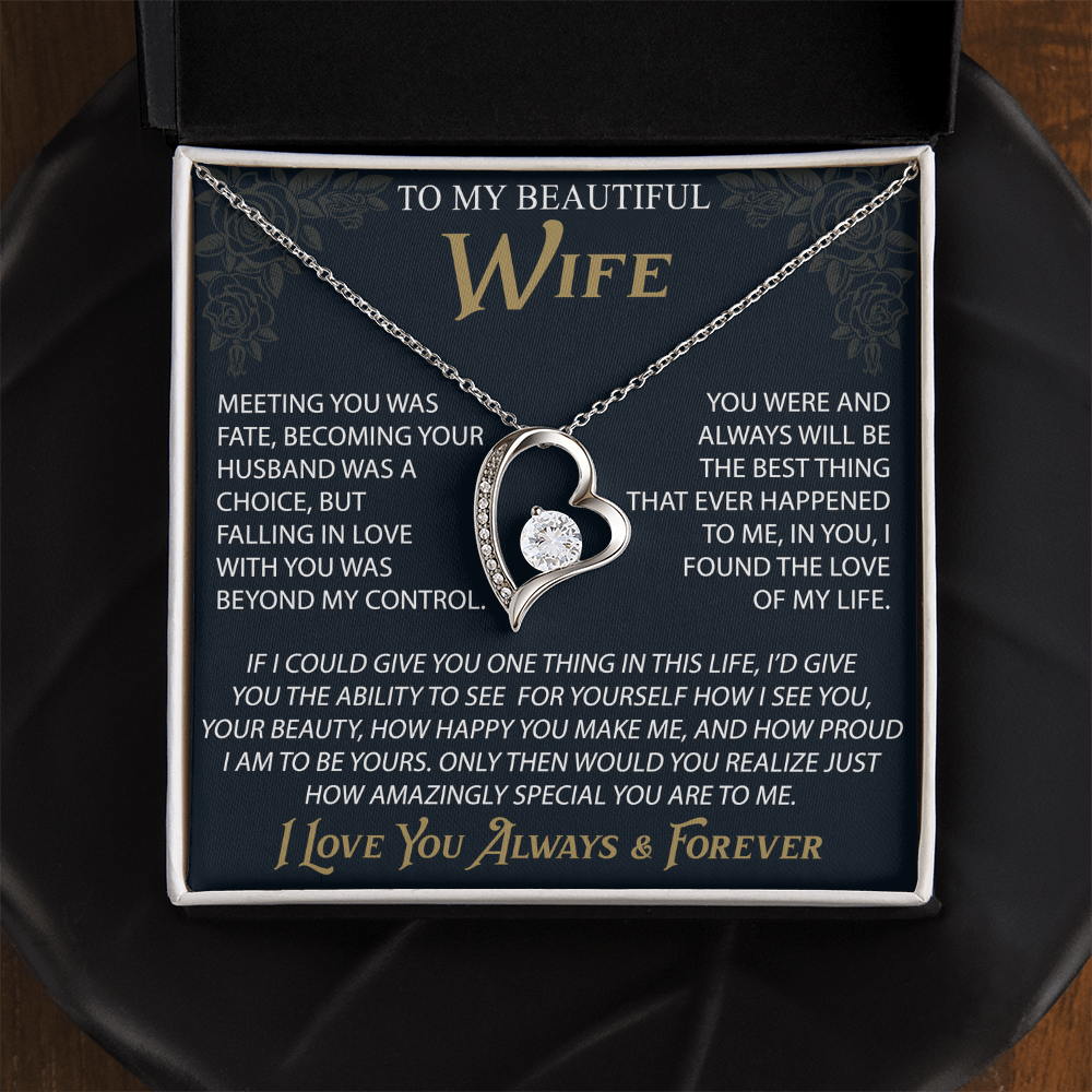 To My Wife Forever Love Necklace, Christmas Gifts For Women, Anniversary Gift For Wife