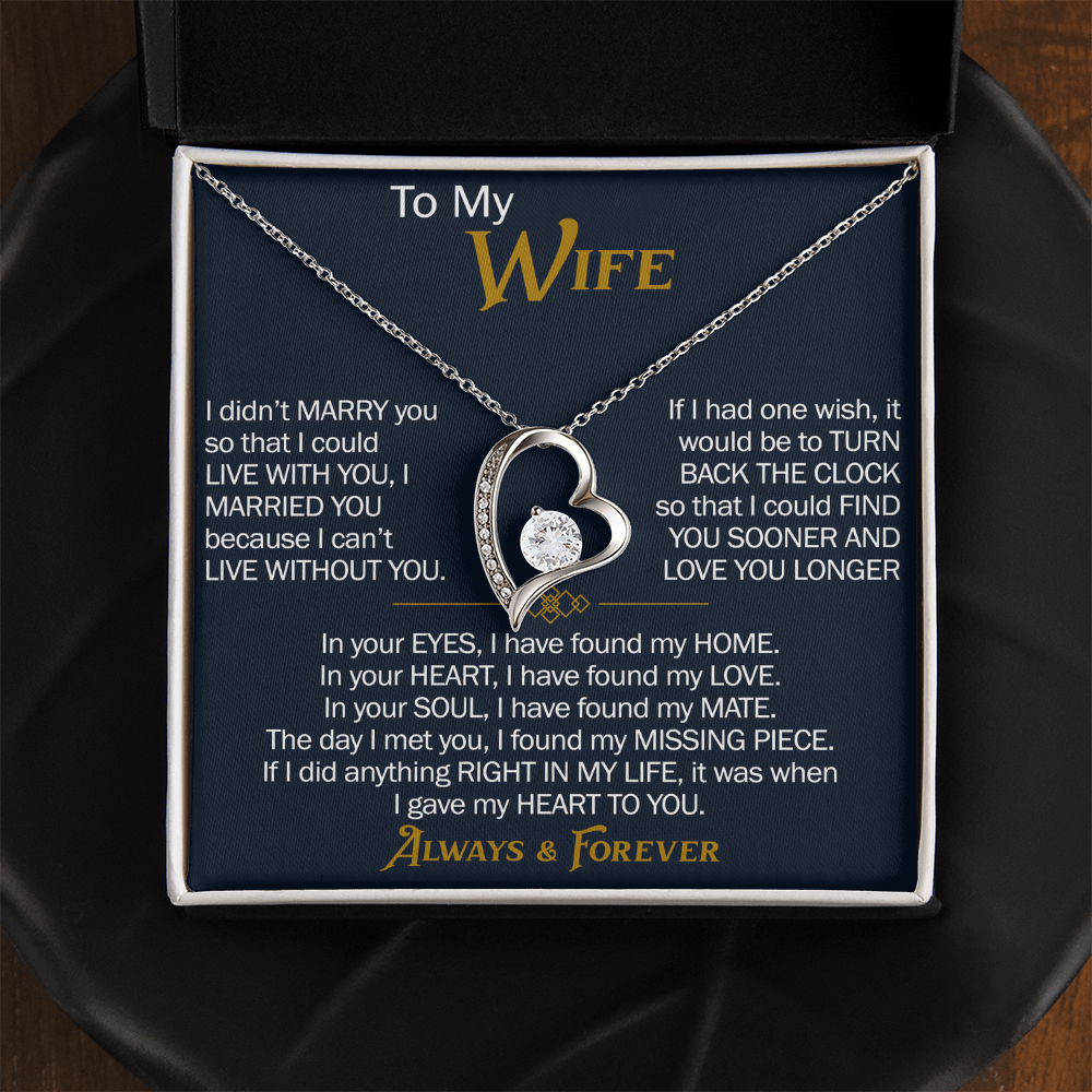 To My Wife Forever Love Necklace - Heartfelt Jewelry for Wife, Anniversary or Birthday Gift, Love Necklace