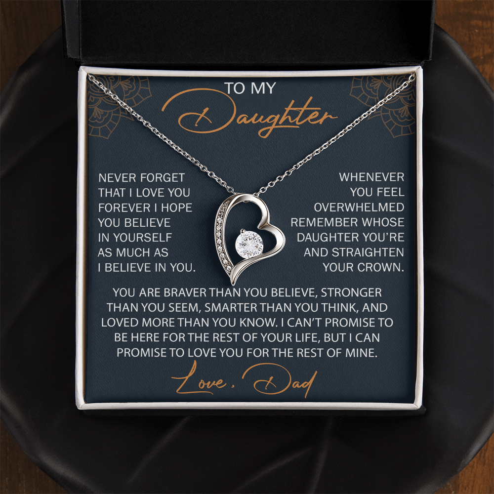 To My Daughter from Dad, Forever Love Necklace Necklace, Never Forget that I Love You