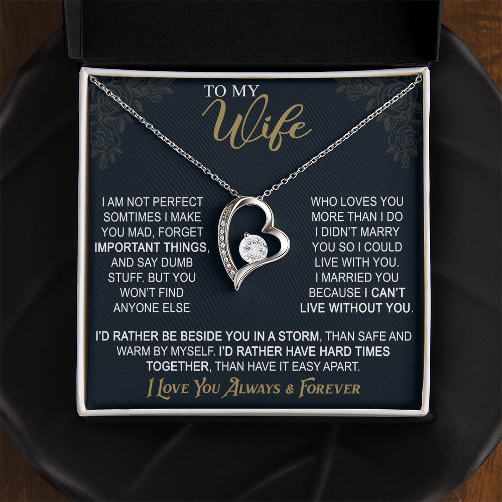 To My Wife Forever Love Necklace From Husband, Wife Gift Necklace For Women Necklace For Wife