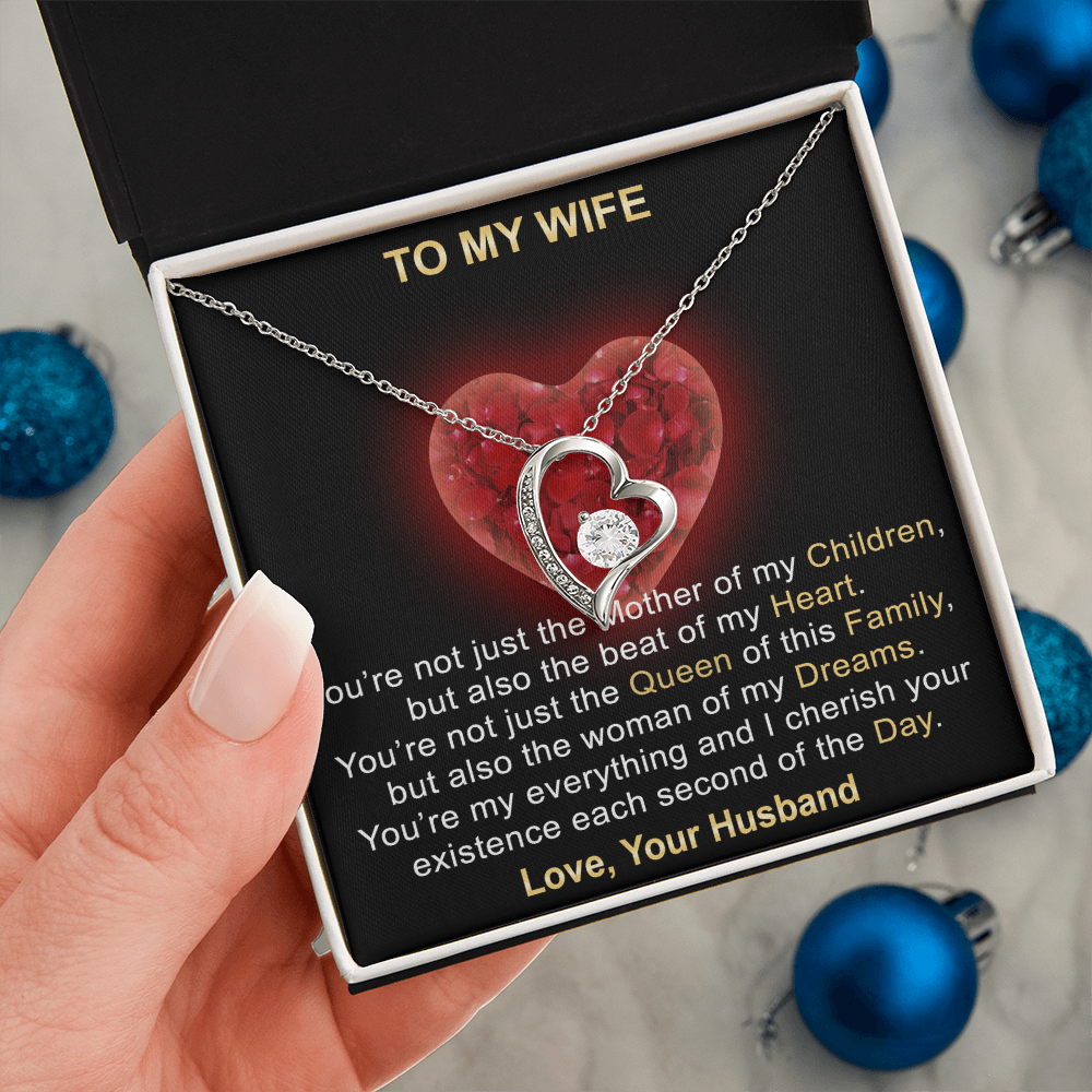 Surprise Your Wife Trending Gifts - Mother of My Children Forever Love Heart Necklace for Soulmate, Birthday, Christmas or any Special Occasion