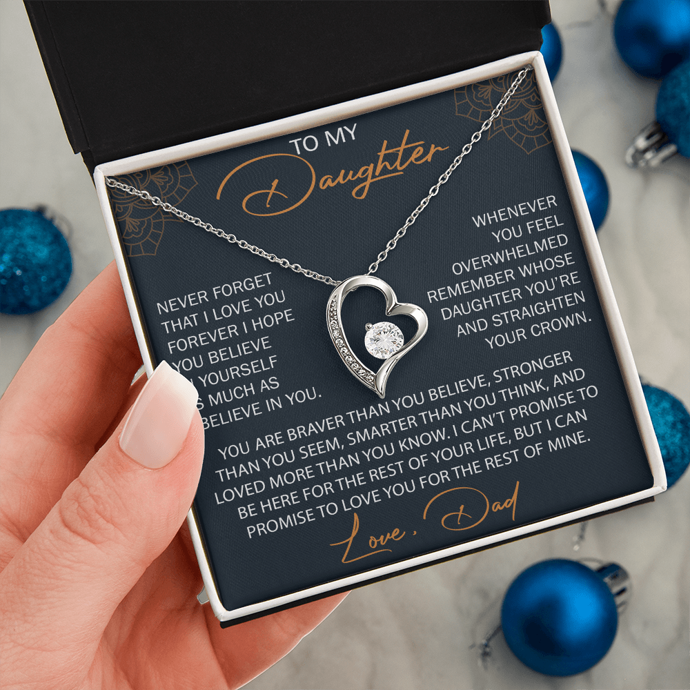 To My Daughter from Dad, Forever Love Necklace Necklace, Never Forget that I Love You