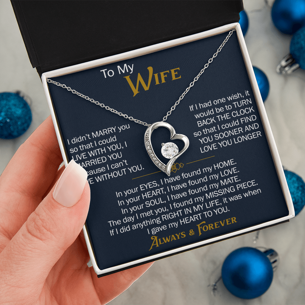 To My Wife Forever Love Necklace - Heartfelt Jewelry for Wife, Anniversary or Birthday Gift, Love Necklace