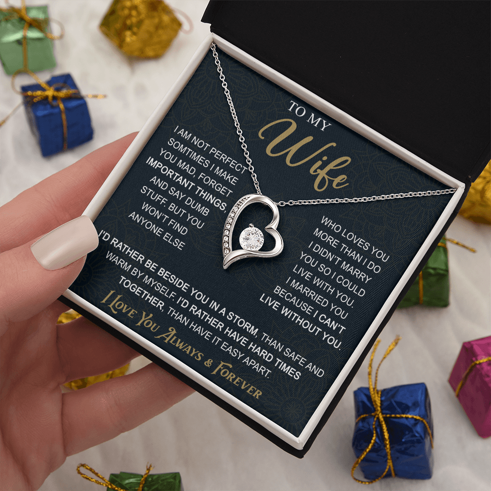 To My Wife Gift from Husband - Forever Love Necklace for Soulmate - Meaningful Gift for Birthday Valentine Wedding Anniversary.