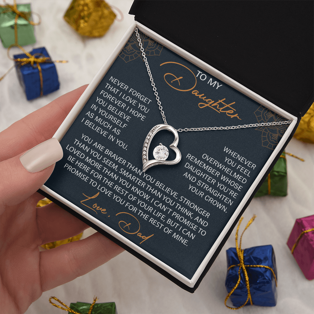 To My Daughter from Dad, Forever Love Necklace Necklace, Never Forget that I Love You