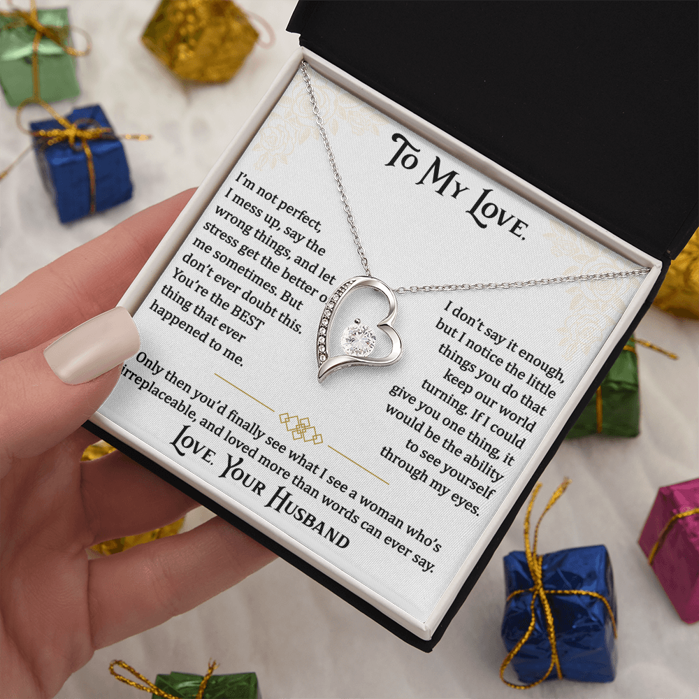 Gifts for Love, Forever Love Necklace for Wife From Husband, Anniversary Jewelry, Christmas Birthday for Her