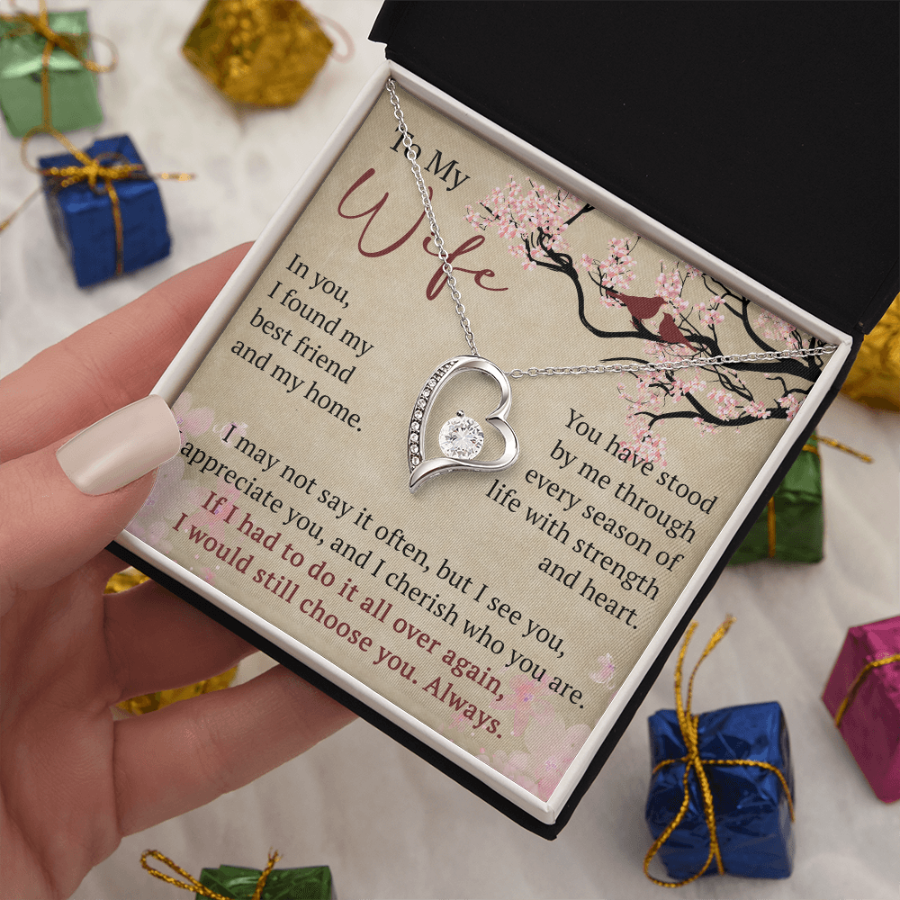 Wife Necklace Anniversary Gift Birthday Present For Her, Forever Love Necklace Romantic Keepsake from Husband