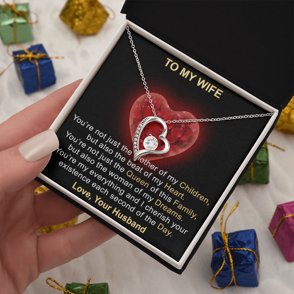 Surprise Your Wife Trending Gifts - Mother of My Children Forever Love Heart Necklace for Soulmate, Birthday, Christmas or any Special Occasion
