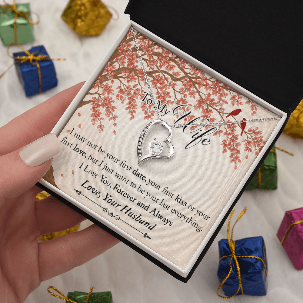 To My Wife Forever Love Necklace from Husband, Meaningful Gift for Soulmate, Partner. The Unique Present for Birthday, Wedding Anniversary, X-mas or any Special Occasion.