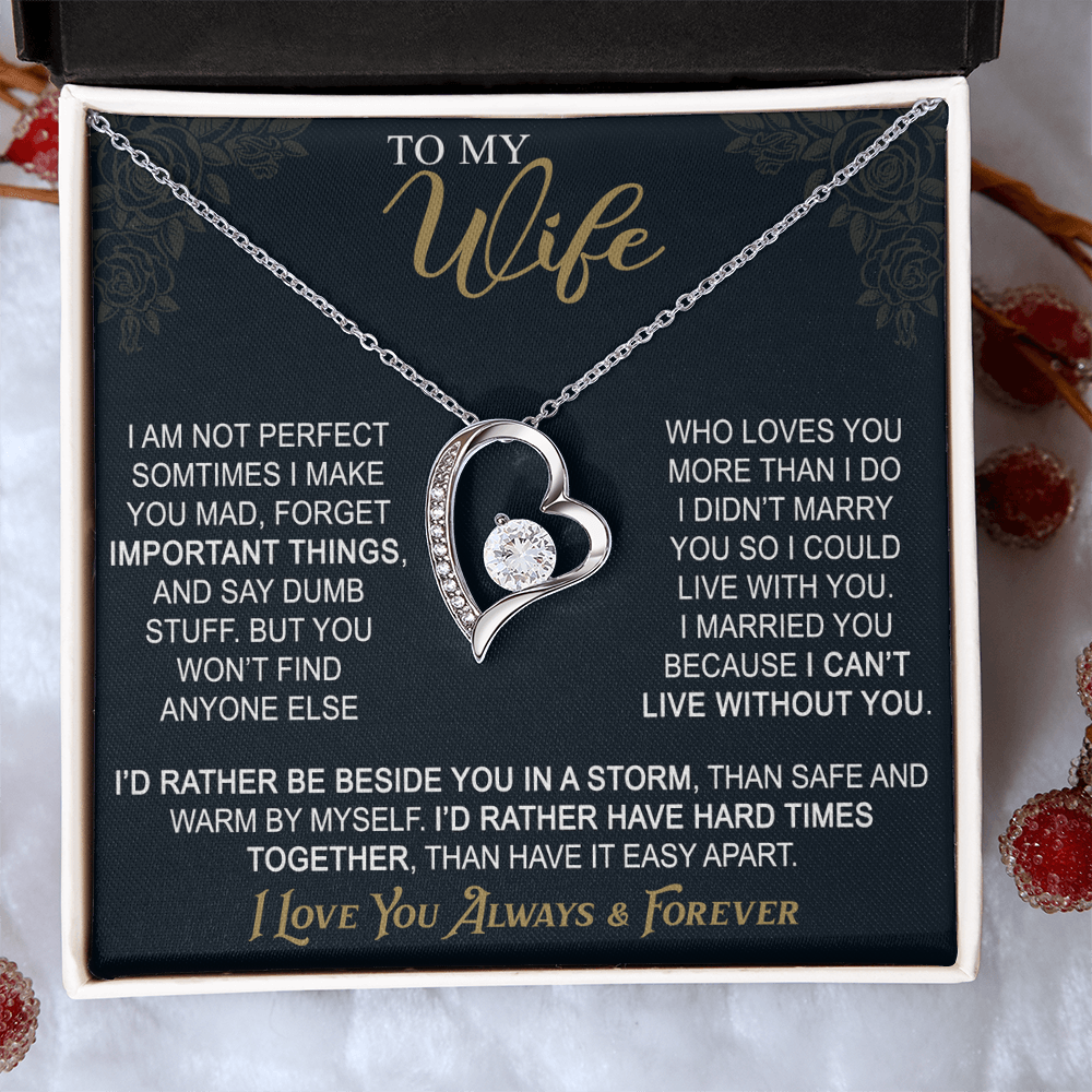 To My Wife Forever Love Necklace From Husband, Wife Gift Necklace For Women Necklace For Wife