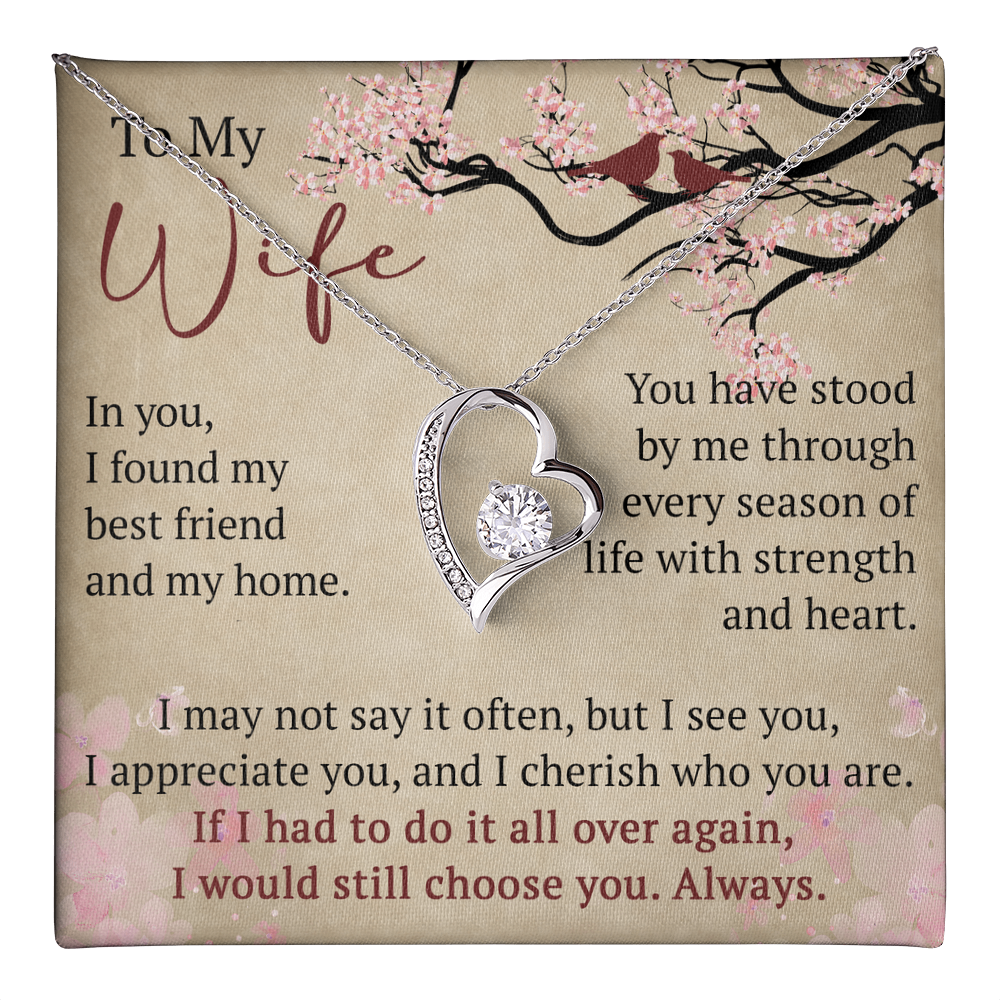 Wife Necklace Anniversary Gift Birthday Present For Her, Forever Love Necklace Romantic Keepsake from Husband