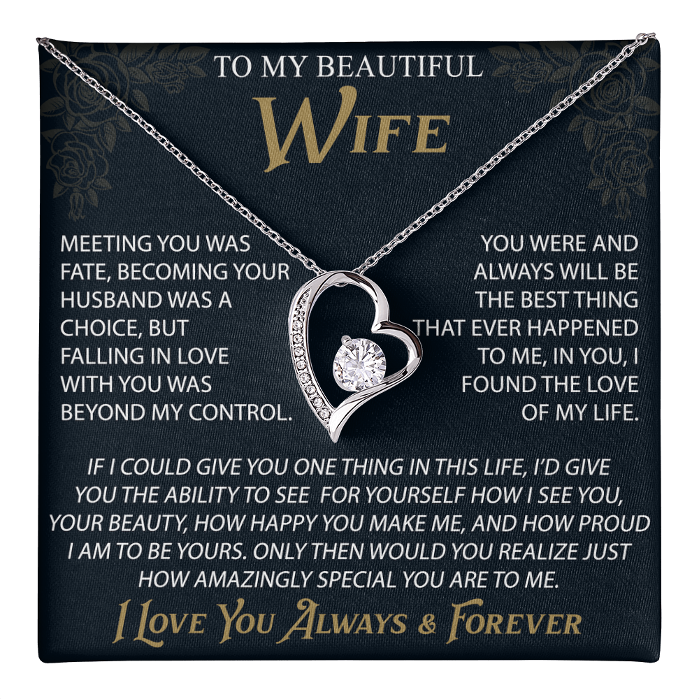 To My Wife Forever Love Necklace, Christmas Gifts For Women, Anniversary Gift For Wife