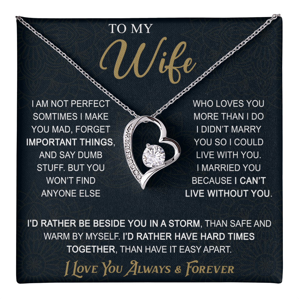 To My Wife Gift from Husband - Forever Love Necklace for Soulmate - Meaningful Gift for Birthday Valentine Wedding Anniversary.