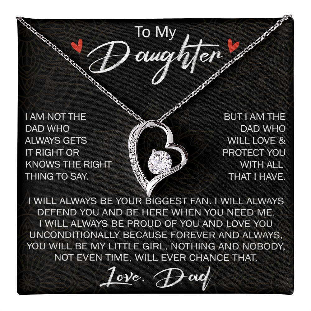 Forever Love Necklace For Loving Daughter from Dad - Unique Birthday Gift for Daughter, Graduation Gift for Little Girl